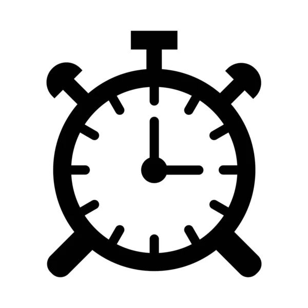 Ícone Glifo Vetor Relógio Alarme Para Uso Pessoal Comercial — Vetor de Stock