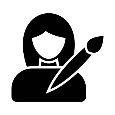Kişisel ve Ticari Kullanım İçin Bayan Tasarımcı Vektör Glyph Simgesi