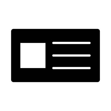 Kişisel ve Ticari Kullanım İçin İş Kartı Vektörü Glyph Simgesi