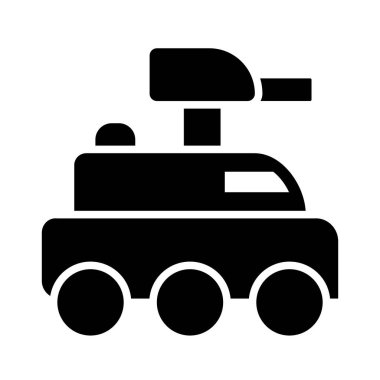 Kişisel ve ticari kullanım için Zırhlı Van Vector Glyph Simgesi