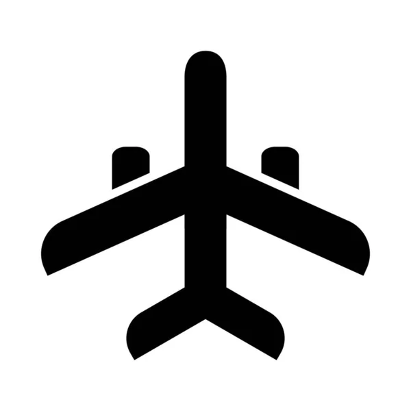 비행기 Vector Glyph Icon Personal Commercial Use — 스톡 벡터