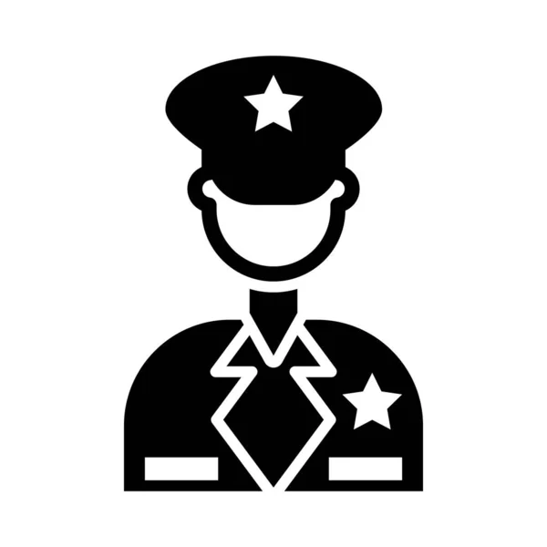Officer Vector Glyph Icon Für Den Persönlichen Und Kommerziellen Gebrauch — Stockvektor