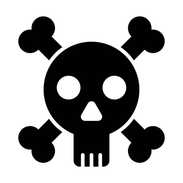 Skull Vector Glyph Icon Personal Commercial Use — Stock Vector