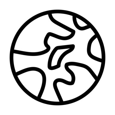 Kişisel ve ticari kullanım için Dünya Harita Vektörü Kalın Çizgi Simgesi