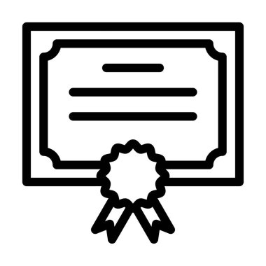 Diploma Vektörü Kalın Çizgi Kişisel ve Ticari Kullanım Simgesi