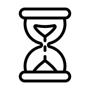 Kum Saati Vektörü Kalın Çizgi Kişisel ve Ticari Kullanım Simgesi