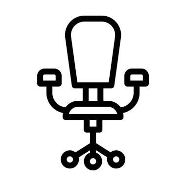 Kişisel ve Ticari Kullanım İçin Masa Sandalyesi Kalın Çizgi Simgesi