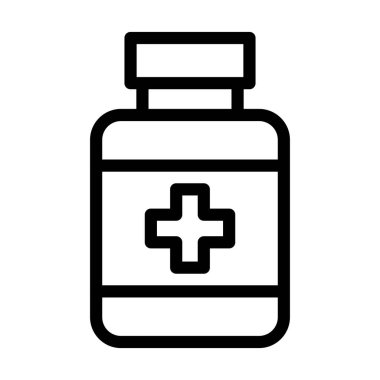 Kişisel ve ticari kullanım için Ağrı kesici Kalın Çizgi Simgesi