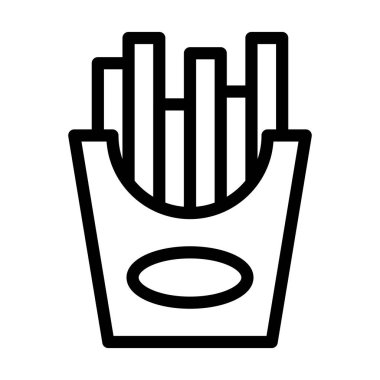 Kişisel ve ticari kullanım için Fries Vector Kalın Çizgi Simgesi