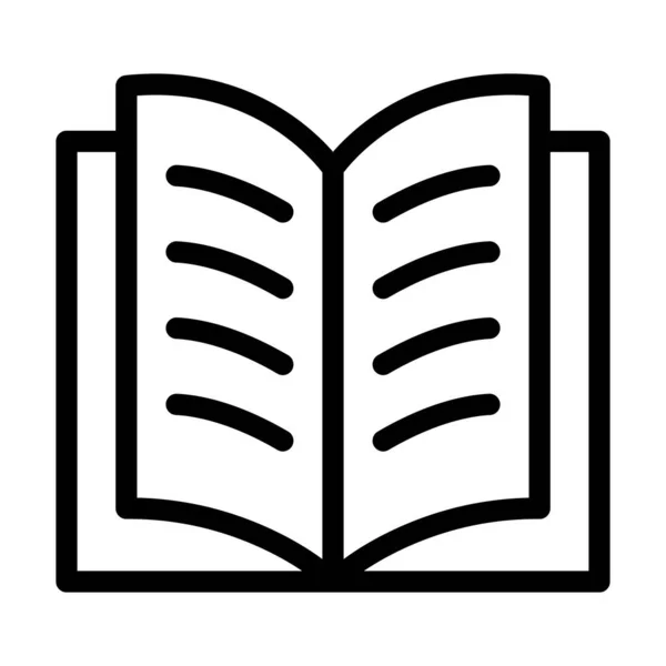 Libro Texto Vector Thick Line Icono Para Uso Personal Comercial — Archivo Imágenes Vectoriales