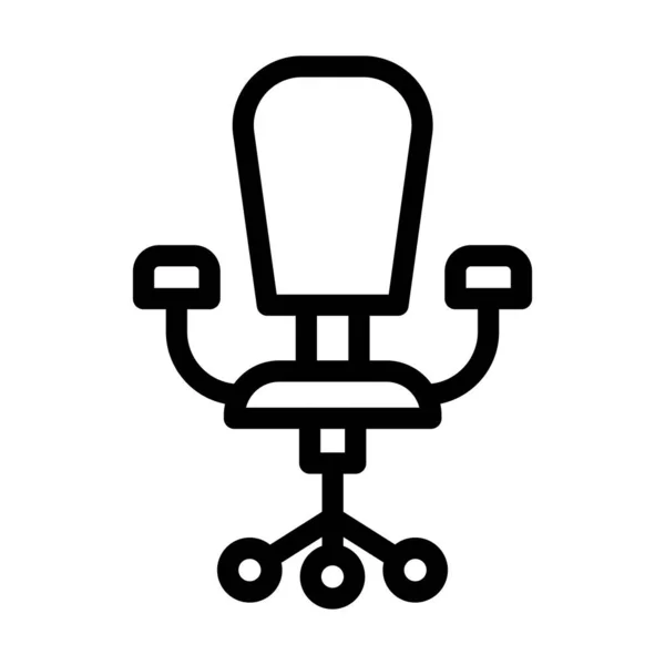 Schreibtischstuhl Vector Thick Line Icon Für Den Persönlichen Und Kommerziellen — Stockvektor