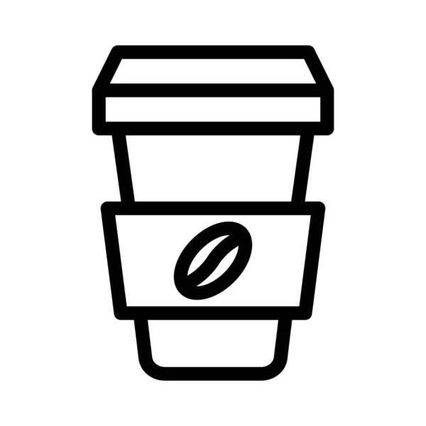 Kaffee Vector Thick Line Icon Für Den Persönlichen Und Kommerziellen — Stockvektor