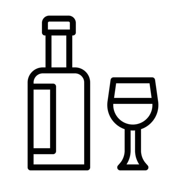 Alcohol Vector Thick Line Icon Personal Commercial Use — Stock Vector