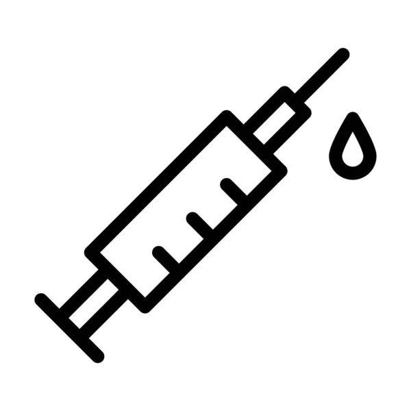 Syringe Vector Thick Line Icon Personal Commercial Use — Stock Vector