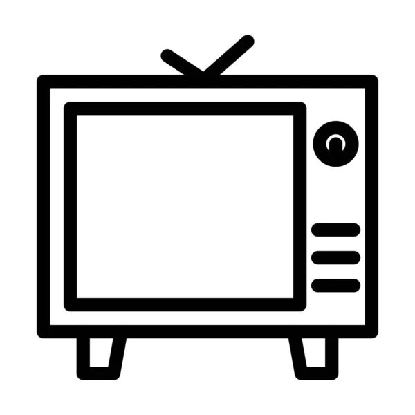 Icono Línea Gruesa Del Vector Televisión Para Uso Personal Comercial — Vector de stock