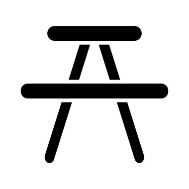 Kişisel ve Ticari Kullanım İçin Piknik Masası Vektörü Kabartma Simgesi