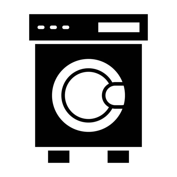 Laundry Machine Vector Glyph Icon Personal Commercial Use — Stock Vector