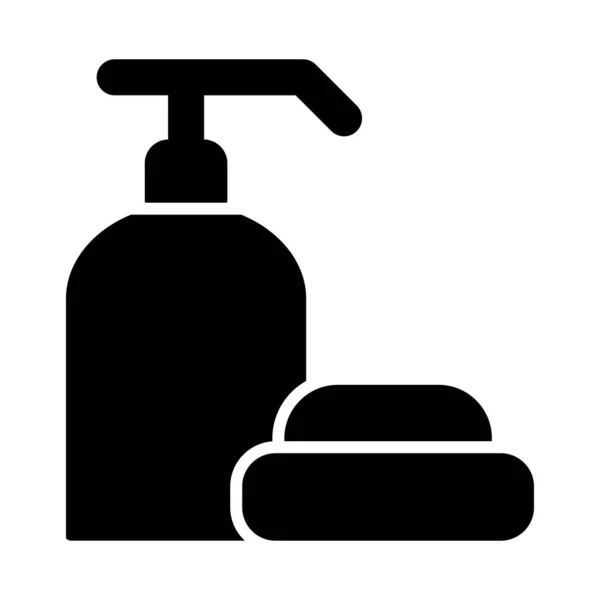 個人的および商業的使用のための液体石鹸ベクトルグリフアイコン — ストックベクタ