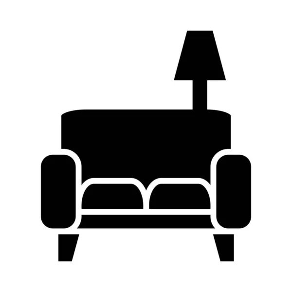 Wohnzimmer Vector Glyph Icon Für Den Persönlichen Und Kommerziellen Gebrauch — Stockvektor
