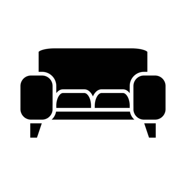 Sofa Vector Glyph Icon Personal Commercial Use — Stock Vector