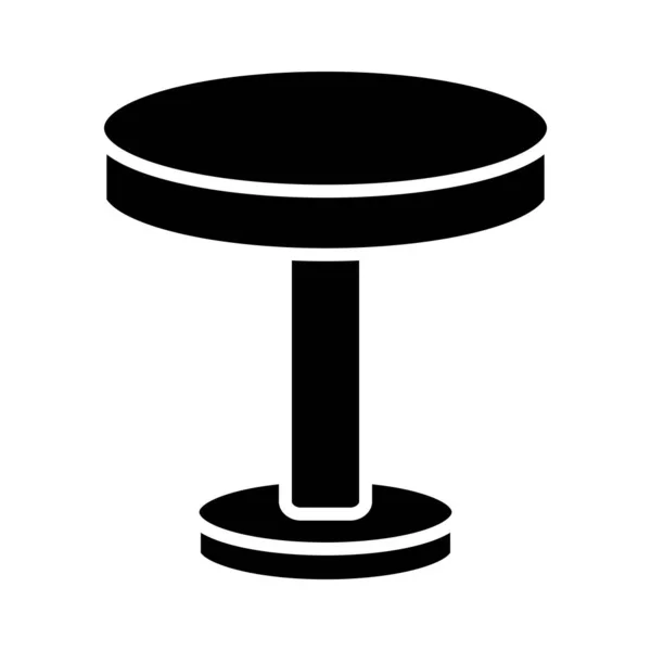 個人用および商業用丸テーブルベクトルグリフアイコン — ストックベクタ