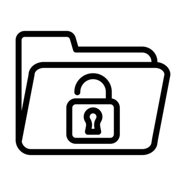 Kişisel ve Ticari Kullanım İçin Kilitli Vector Kalın Çizgi Simgesi