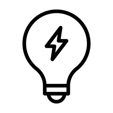 Kişisel ve ticari kullanım için Ampul Vektörü Kalın Çizgi Simgesi