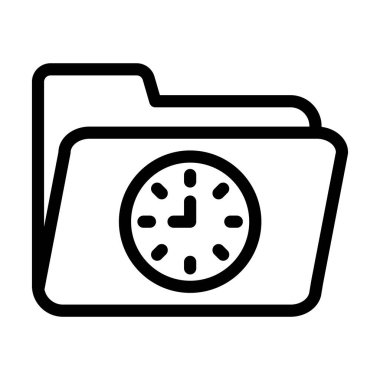 Kişisel ve ticari kullanım için Saat Vektörü Kalın Çizgi Simgesi