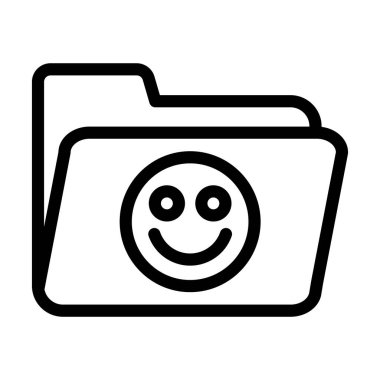 Kişisel ve ticari kullanım için Gülümseyen Vektör Kalın Çizgi Simgesi