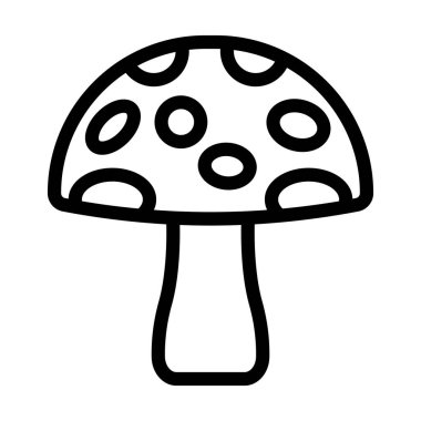 Kişisel ve Ticari Kullanım İçin Mantar Vektörü Kalın Çizgi Simgesi