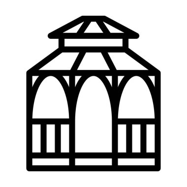 Kişisel ve ticari kullanım için Gazebo Vektör Kalın Çizgi Simgesi