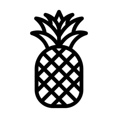 Ananas Vektörü Kalın Çizgi Kişisel ve Ticari Kullanım Simgesi