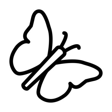 Kelebek Vektör Kalın Çizgi Kişisel ve Ticari Kullanım Simgesi