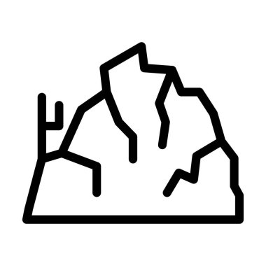 Kaya Vektörü Kalın Çizgi Kişisel ve Ticari Kullanım Simgesi