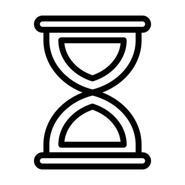 Kum Saati Vektörü Kalın Çizgi Kişisel ve Ticari Kullanım Simgesi