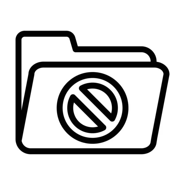 Verbotene Zeichen Vector Thick Line Icon Für Den Persönlichen Und — Stockvektor