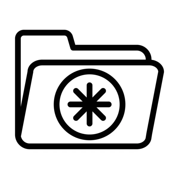 Schneeflocke Vector Thick Line Icon Für Den Persönlichen Und Kommerziellen — Stockvektor