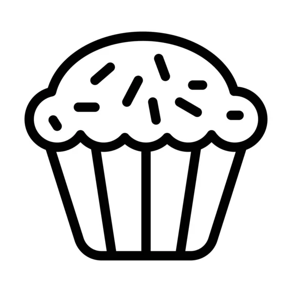 Ícone Grosso Linha Vetor Muffin Para Uso Pessoal Comercial — Vetor de Stock