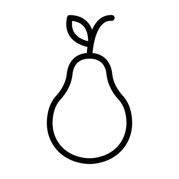 Pear Vector Thick Line Icon Für Den Persönlichen Und Kommerziellen — Stockvektor