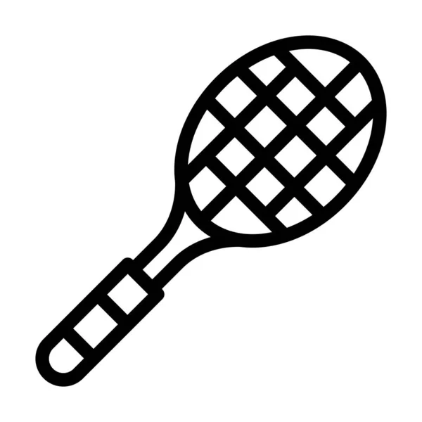 Kişisel Ticari Kullanım Çin Tenis Raket Vektör Kalın Çizgi Simgesi — Stok Vektör