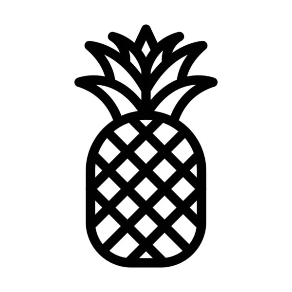 Pineapple Vector Thick Line Icon Personal Commercial Use — Stock Vector