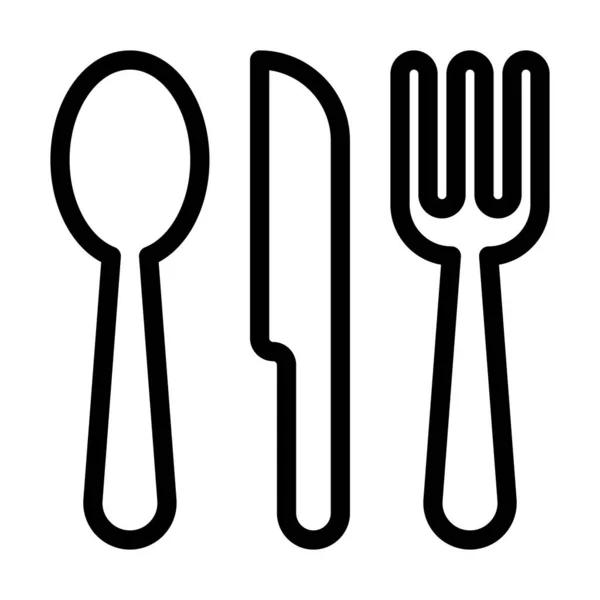 Cutlery Vector Thick Line Icon Personal Commercial Use — Stock Vector