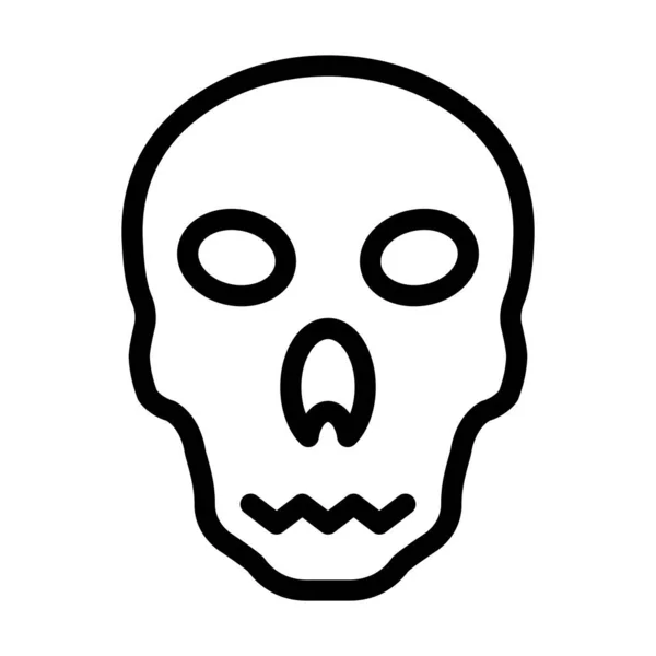 Skull Vector Thick Line Icono Para Uso Personal Comercial — Vector de stock
