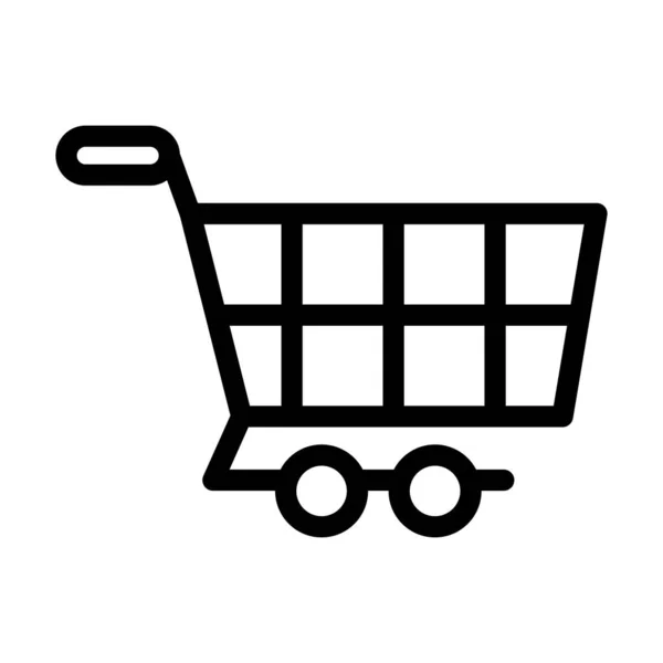 Cart Vector Thick Line Icon Personal Commercial Use — 스톡 벡터