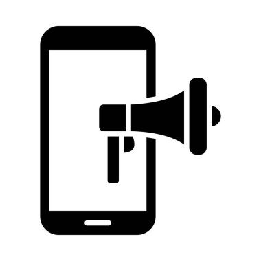 Kişisel ve Ticari Kullanım İçin Mobil Pazarlama Vektörü Glyph Simgesi