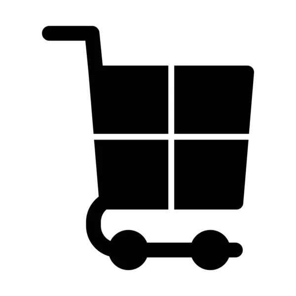 Winkelwagen Vectorglyph Icoon Voor Persoonlijk Commercieel Gebruik — Stockvector