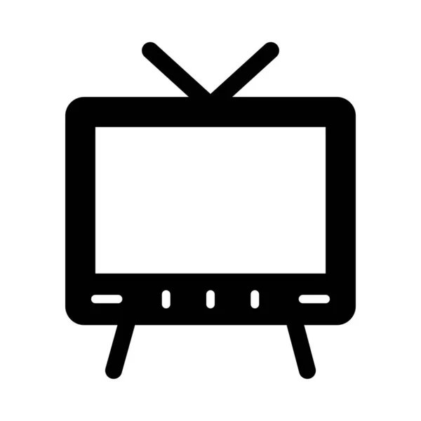 個人的および商業的使用のためのテレビベクトルグリフアイコン — ストックベクタ