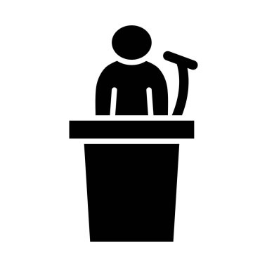 Kişisel ve ticari kullanım için Konuşma Vektörü Glyph Simgesi