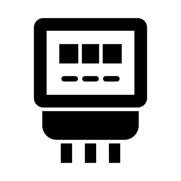 Elektrische Zähler Vector Glyph Icon Für Den Persönlichen Und Kommerziellen — Stockvektor