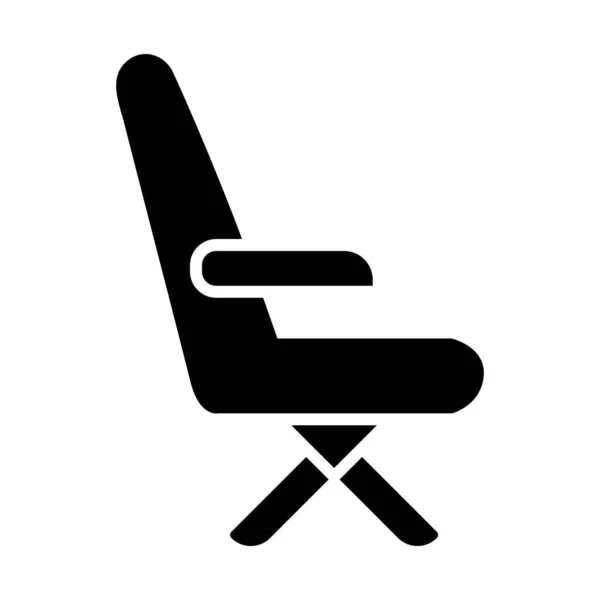 Ikona Wektora Krzesła Glif Użytku Osobistego Handlowego — Wektor stockowy